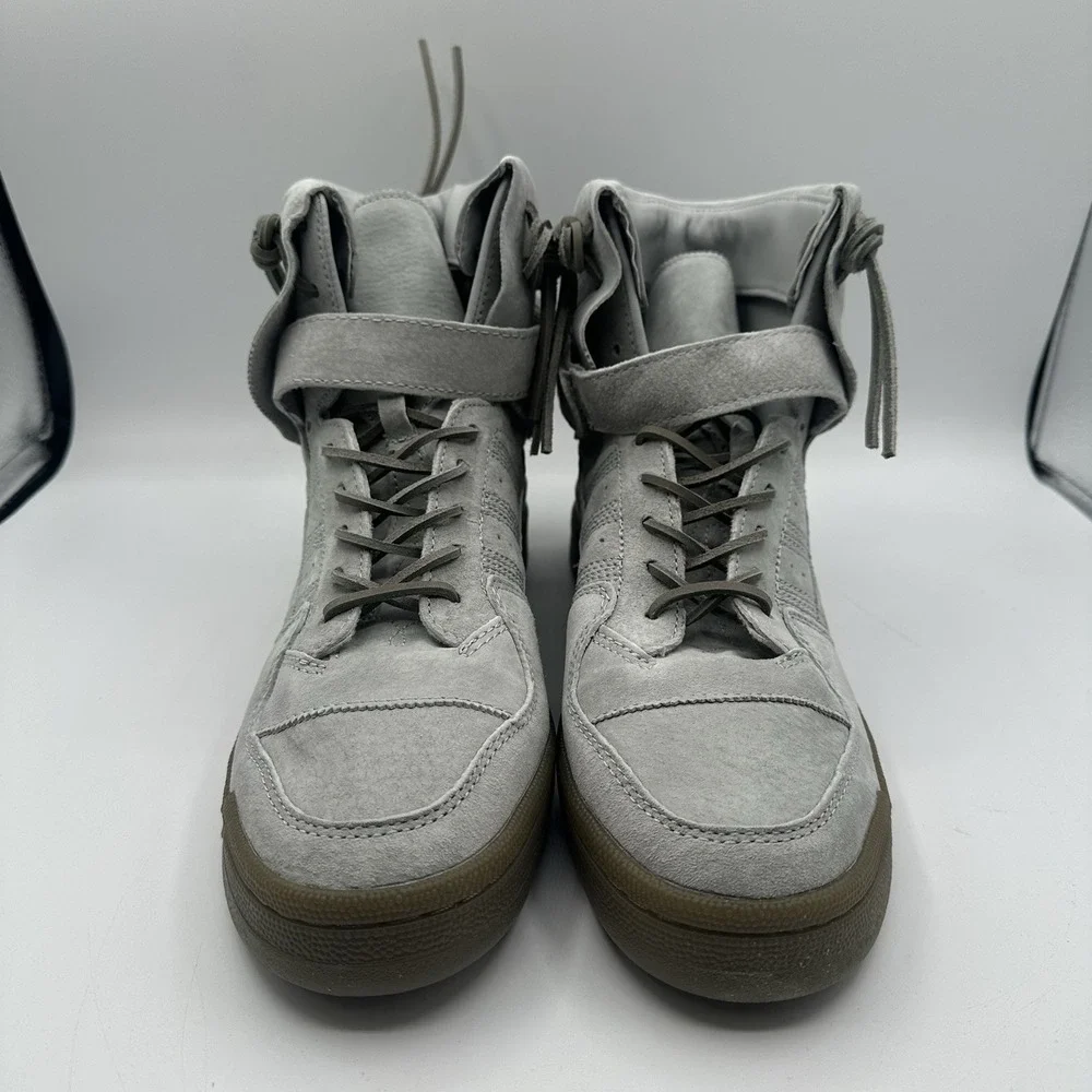 Adidas Forum Hi Moc Shoes Mens Sz 12 Stone Grey Clay Suede Sneakers‎ B27682